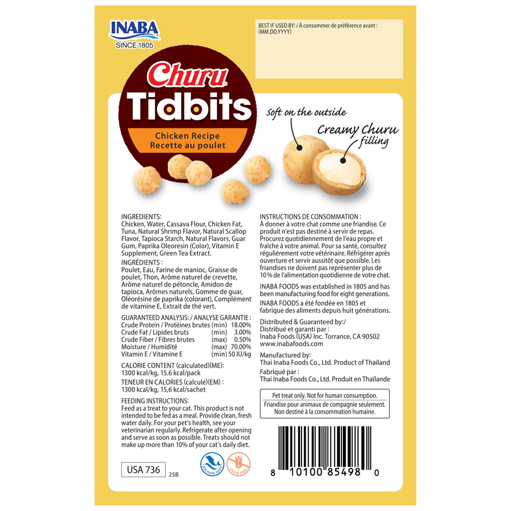 INABA Churu -Cat- Tidbits Chicken Recipe-Treat