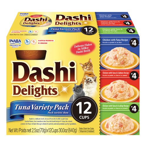 Inaba Dashi Delights Tuna Variety Pack – 12 Cups x 35 g