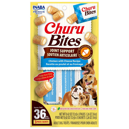 INABA Churu Bites-Dog- Joint Support Chicken with Cheese Recipe-Functional Treat