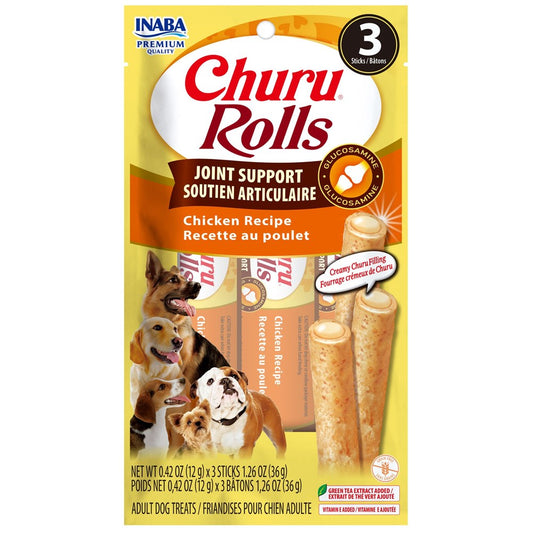 INABA Churu Rolls-Dog- Joint Support Chicken Recipe-Functional Treat