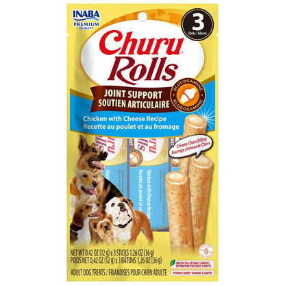 INABA Churu Rolls-Dog- Joint Support Chicken with Cheese Recipe-Functional Treat