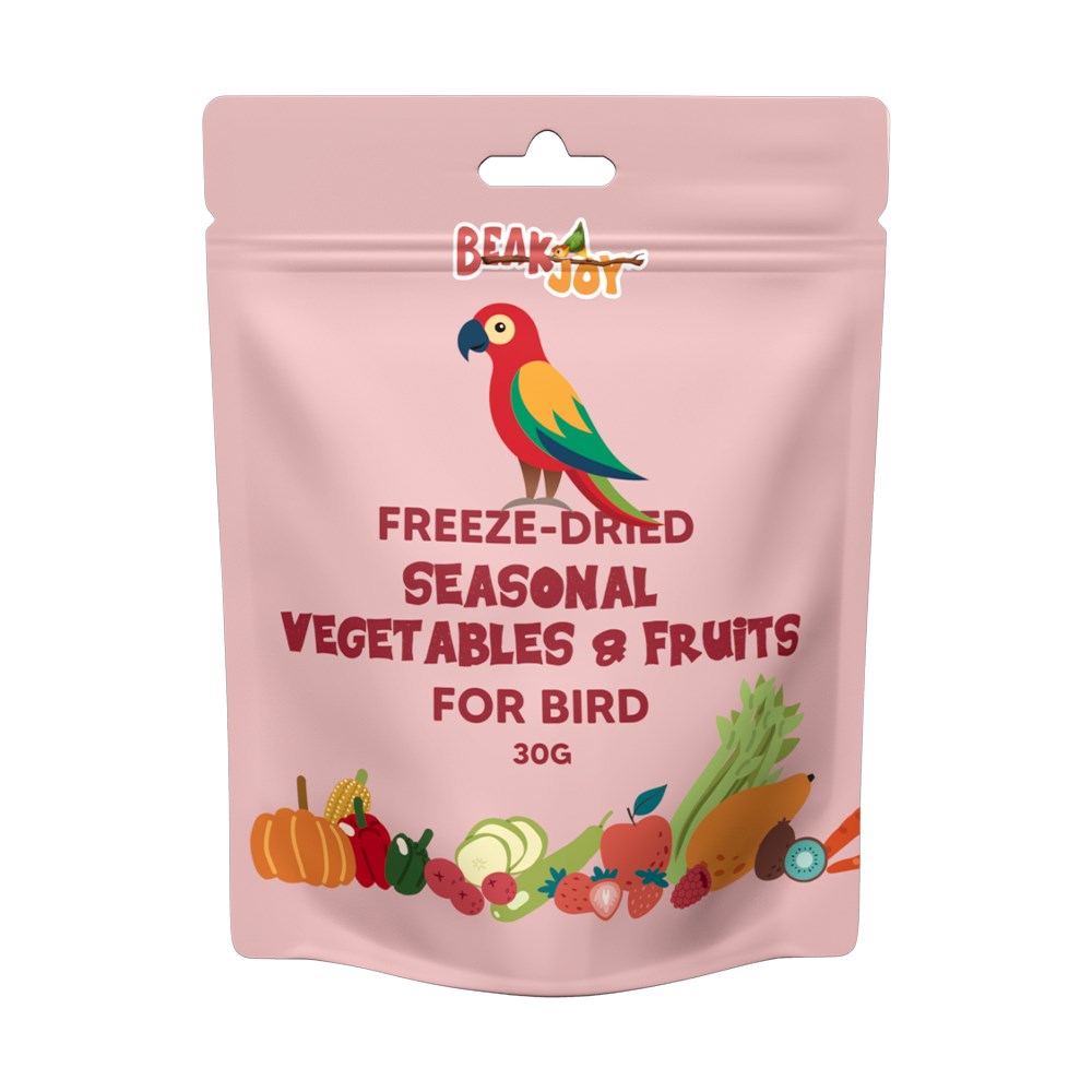 BeakJoy Freeze-Dried Seasonal Vegetables & Fruits Bird Treat – 30 g