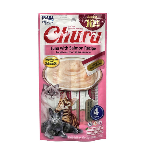 Inaba Churu for Senior Cats 10+ Tuna with Salmon Recipe – 4 x 14 g