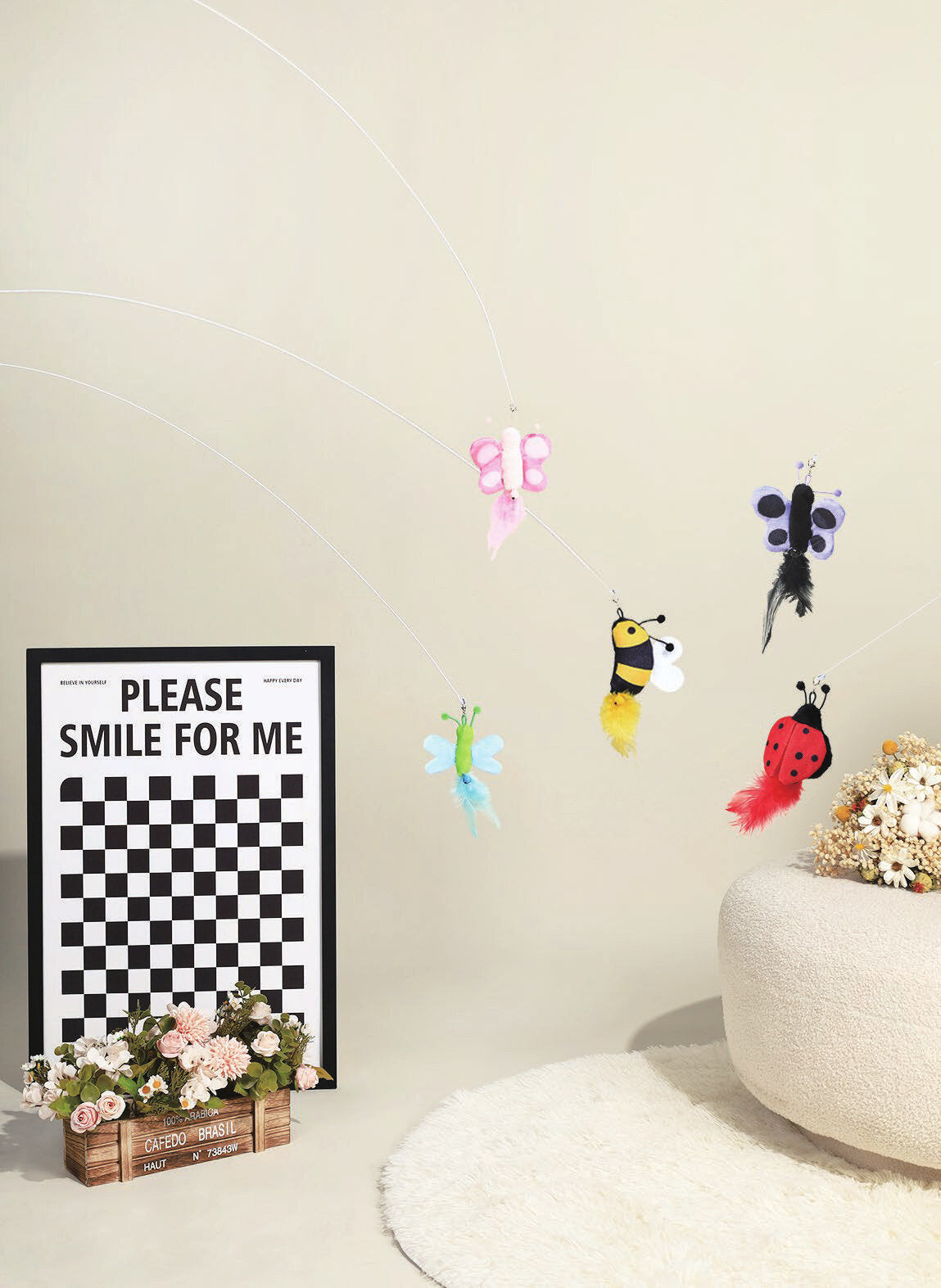 Luuks Up Bug Bounce Cat Teaser – Red Ladybug