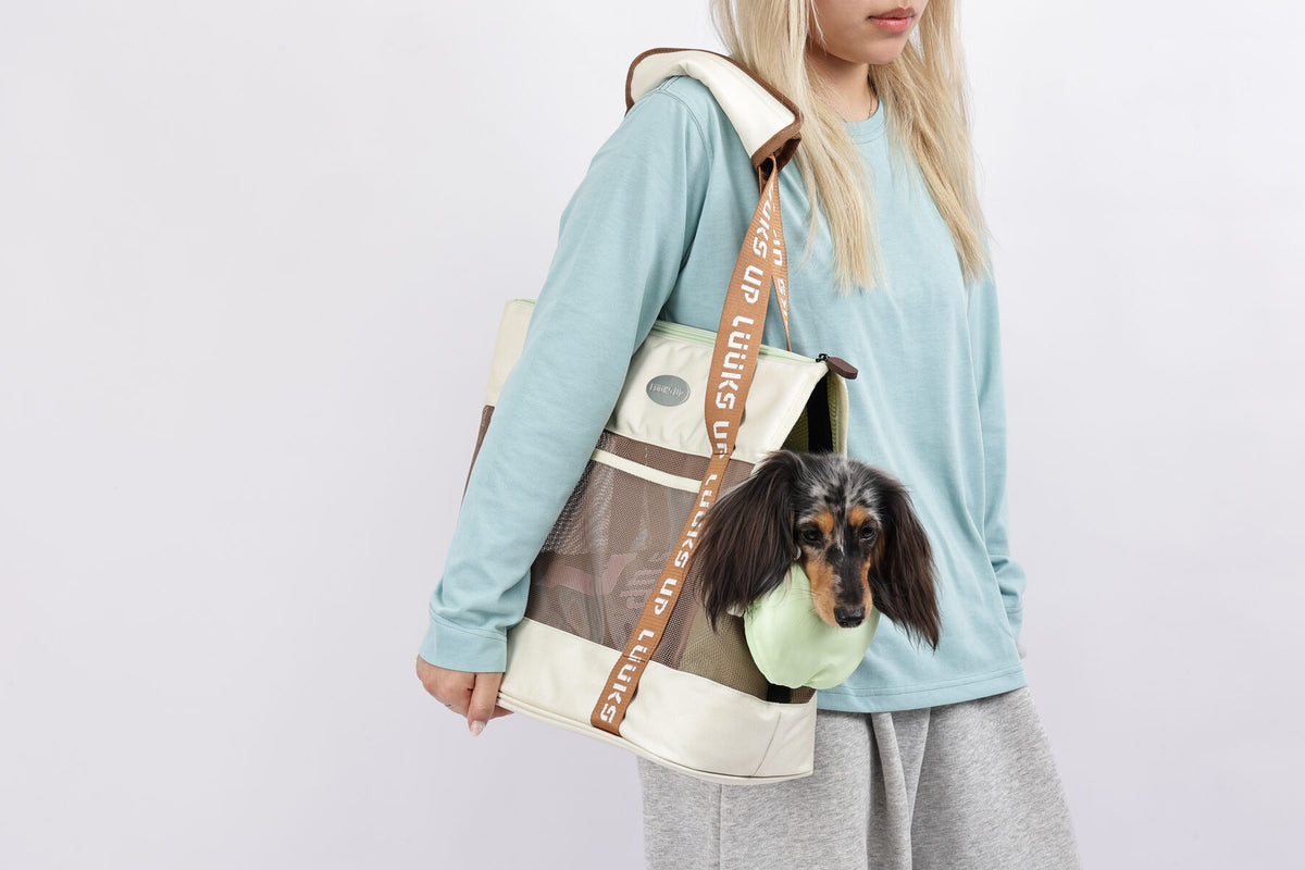 Luuks Up Urban Sport Pet Tote Carrier – Beige/Green