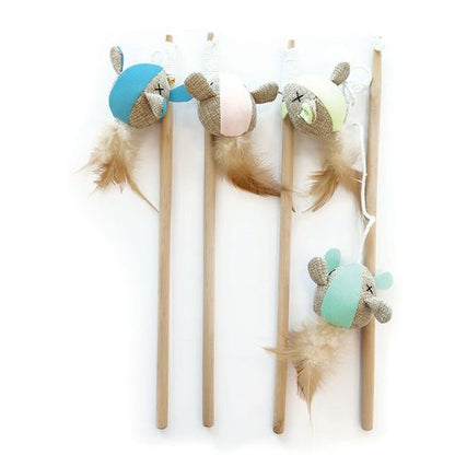M-PETS MOUSE Cat Wands - 35 cm Pink yellow/green