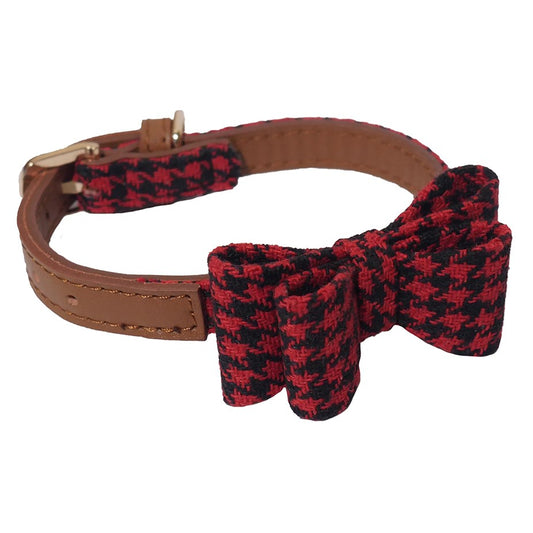 TOY DOG RED /BLK DOGTOOTH SET