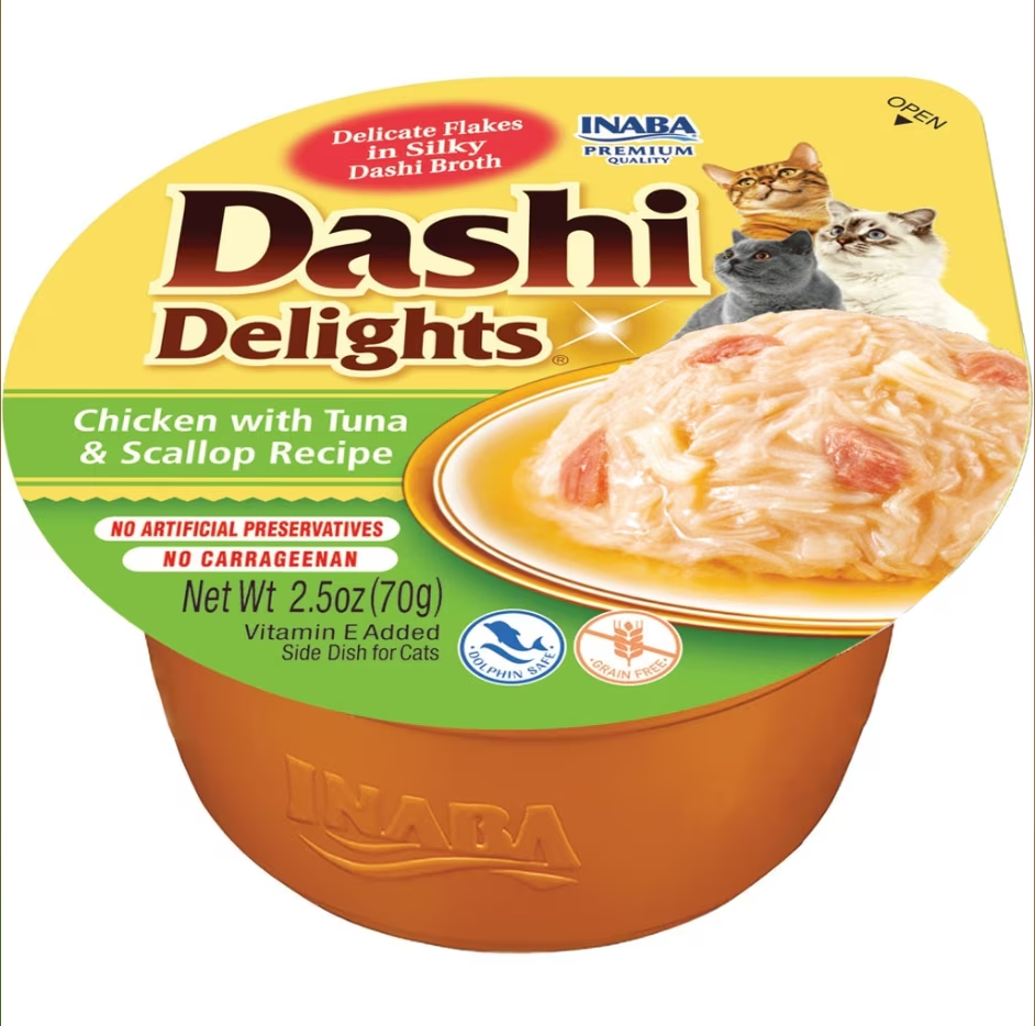 Inaba Dashi Delights Cup Chicken with Tuna & Scallop Recipe – 2 x 35 g