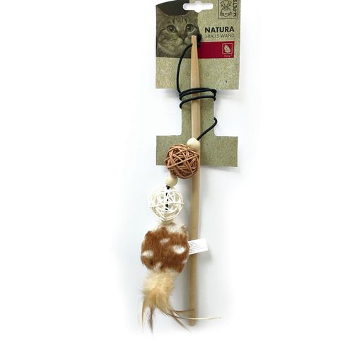 M-PETS NATURA 3-Balls Wand - 35 cm