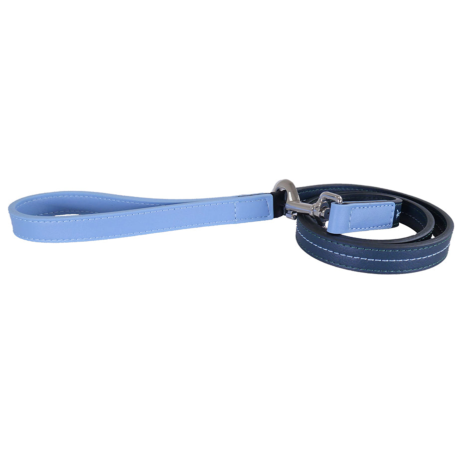 Baby Blue/Navy Leather Lead 3/4"40"